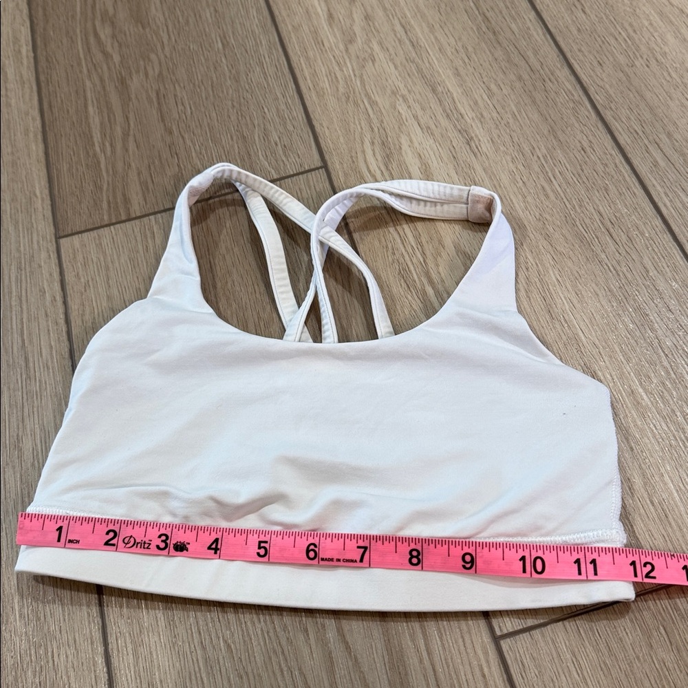 Lululemon Energy Bra White Sz 4 Logo Yoga Workout Fitness - Picture 5 of 7